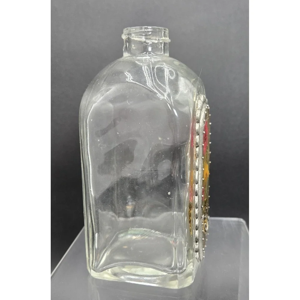 VTG Decorative Unbranded Floral Apothecary Decanter Bottle NO TOPPER/STOPPER‎